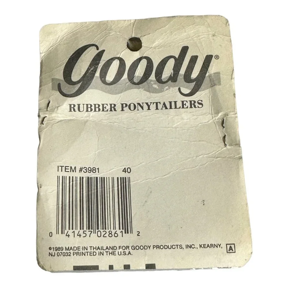 VTG 1989 GOODY Ponytail Elastics Rubber Ponytailers Primary Colors 3981 USA Made